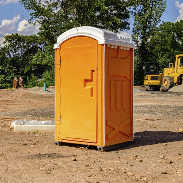 how often are the portable restrooms cleaned and serviced during a rental period in Brightwood Oregon